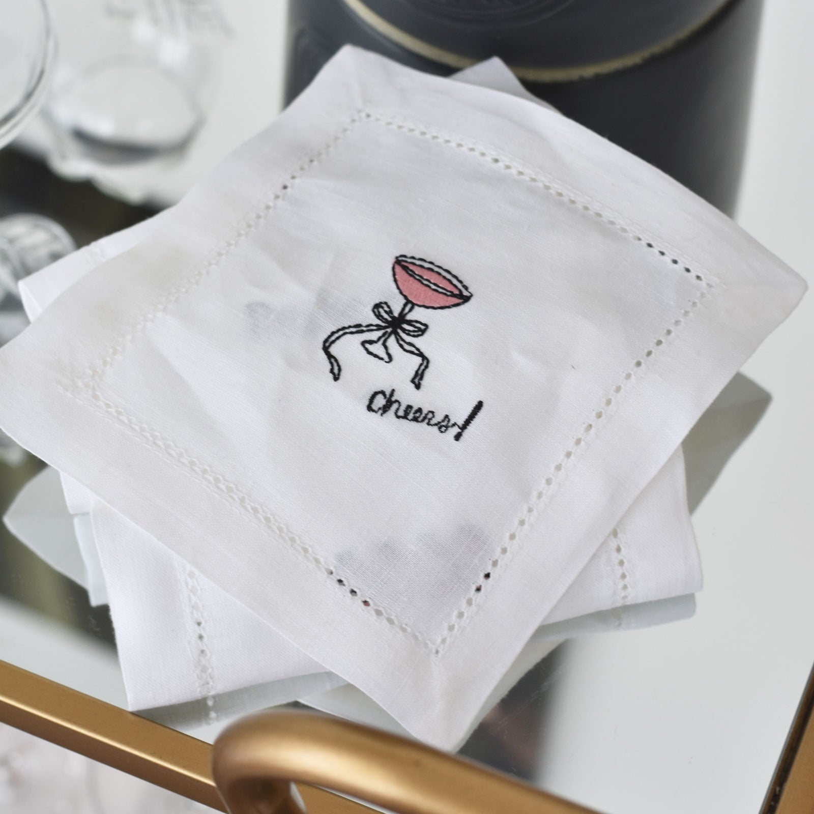 Set of 4 Duchess Linen Cocktail Napkins
