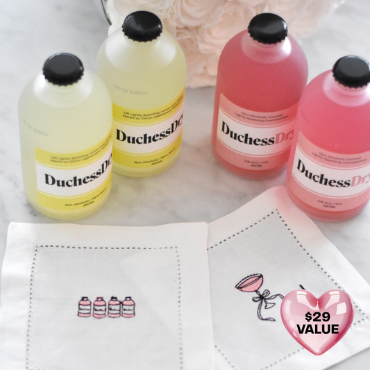 0% DUCHESSDRY 4-Bottle Set: 2 Cosmo & 2 Lemon Drop & 2 Cocktail Napkins