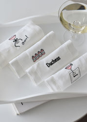 Set of 4 Duchess Linen Cocktail Napkins