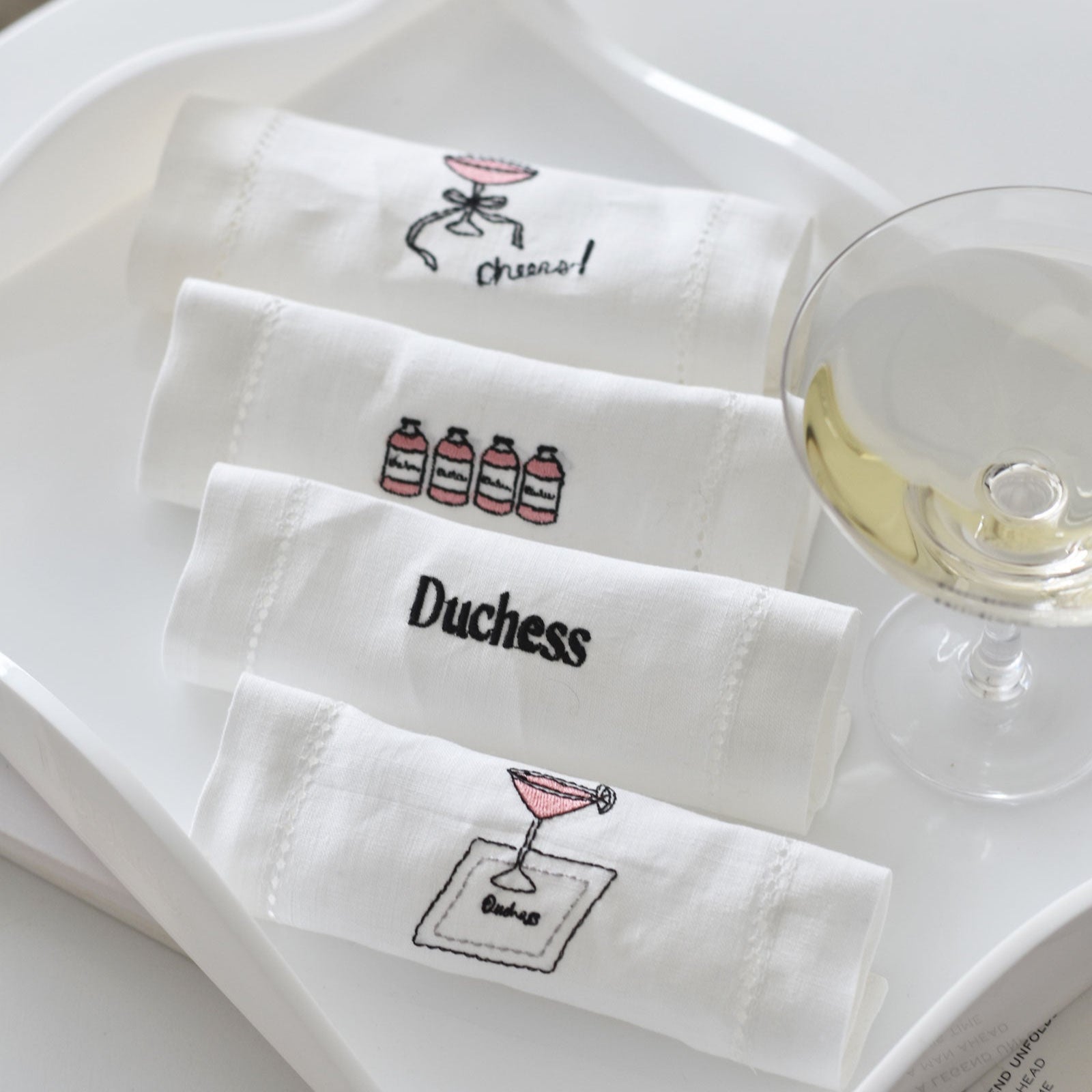 Set of 4 Duchess Linen Cocktail Napkins